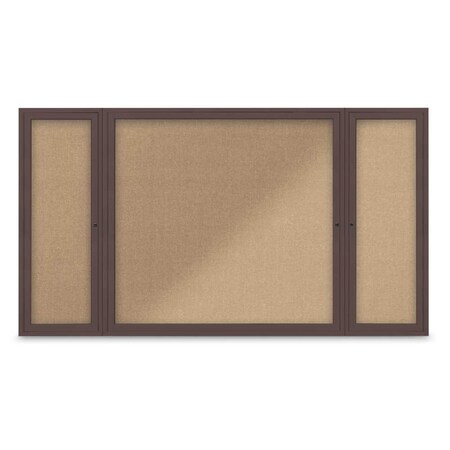 United Visual Products Indoor Enclosed Combo Board, 48"x36", Gold Frame/Grey & Buff UVCB4836G-GREY-BUFF